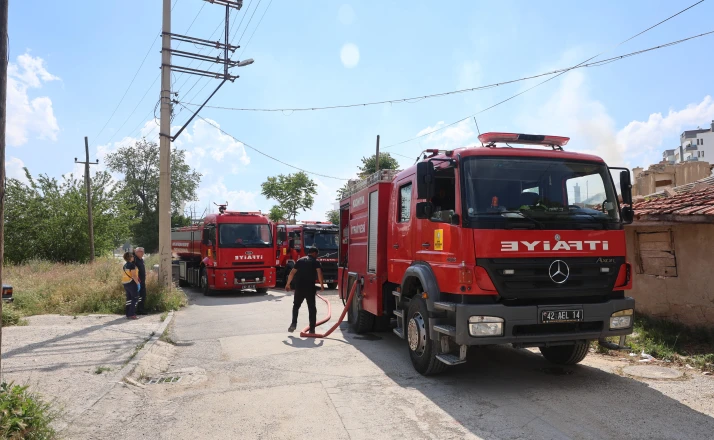 Konya'da müstakil evde yangın paniği