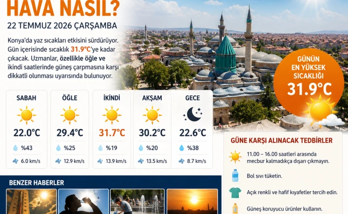 Konya'da Sıcak Hava Etkisini Sürdürüyor