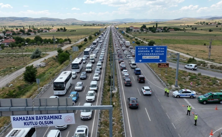 Konya Karayolunda Bayram Yoğunluğu Başladı