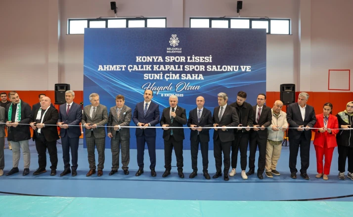 Konya Spor Lisesi Ahmet Çalık Kapalı Spor Salonu ve Suni Çim Saha açıldı