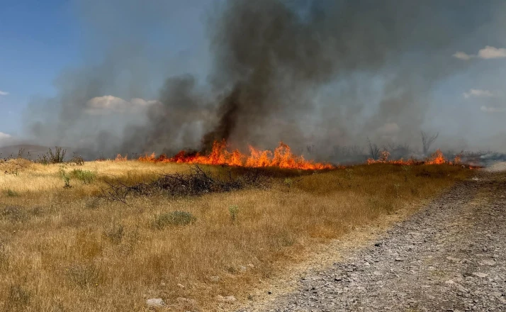 Kulu'da anız yangını