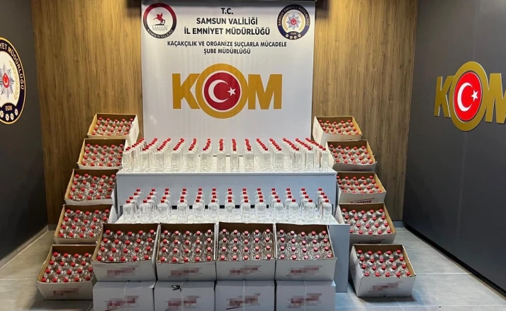 Samsun’da 1 ton 160 litre kaçak etil alkol ele geçirildi 
