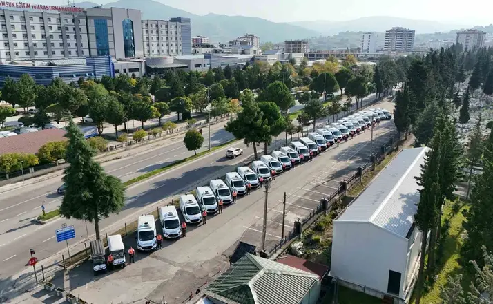 Samsun’da acılı günlerde kesintisiz destek: 29 araçla 7/24 hizmet

