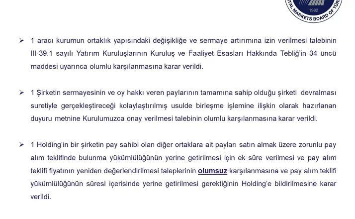 SPK’dan tasfiye süresine ilişkin basın duyurusu
