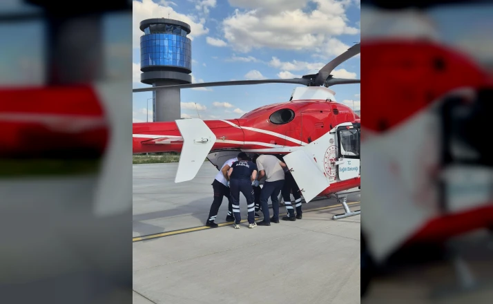 Tokat'ta tedavi gören yaşlı kadın helikopter ambulansla Konya'ya sevk edildi