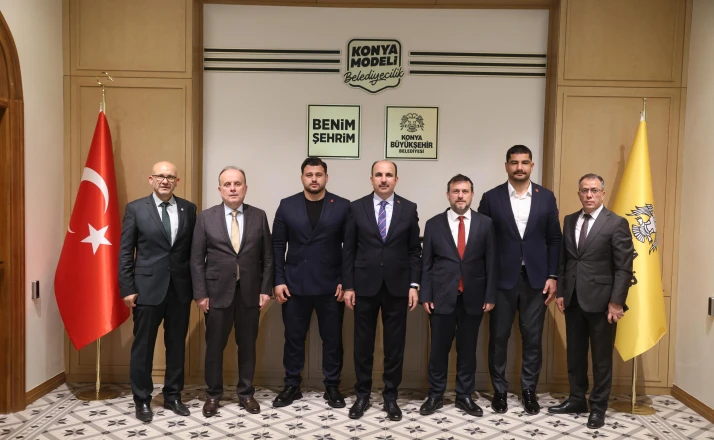 Türkiye Güreş Federasyonu Başkanı Akgül, Milli Olimpiyat Komitesi Başkanı Çakır ve Milli Güreşçi Kayaalp Başkan Altay’ı ziyaret ettİ