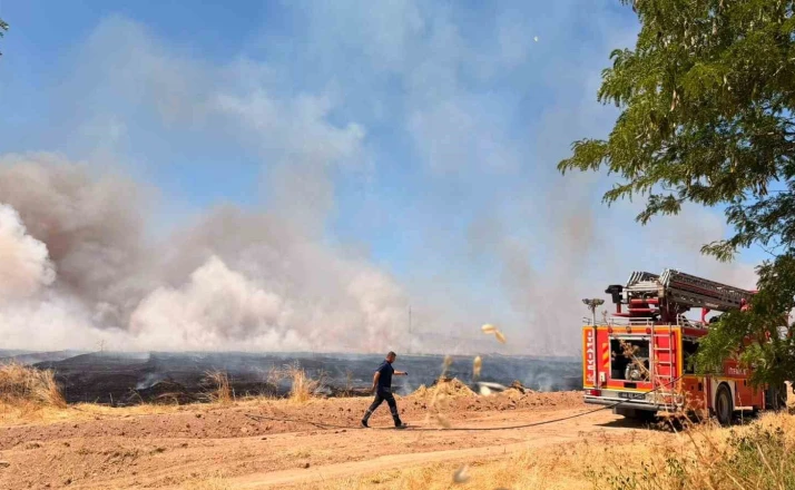 Yerköy’de yaklaşık 100 dekar alan kontrollü olarak yakıldı 