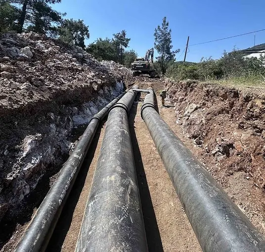 21,5 kilometre arızalı isale hattının 8.5 kilometresi tamamlandı

