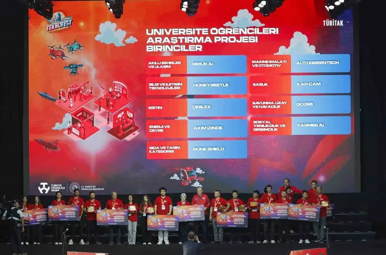 ALKÜ’lü TEKNOFEST birincileri ödülünü Cumhurbaşkanı Erdoğan’dan aldı
