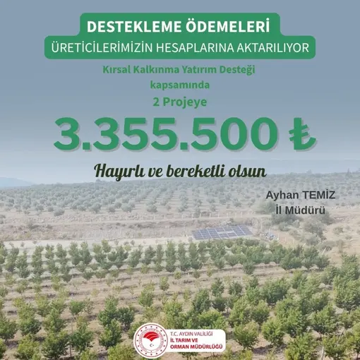 Aydın’da kırsal kalkınmaya 3 milyon TL destek
