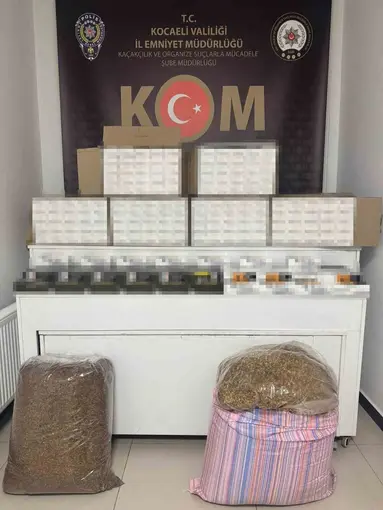 Bandrolsüz 75 bin dal boş makaron ele geçirildi

