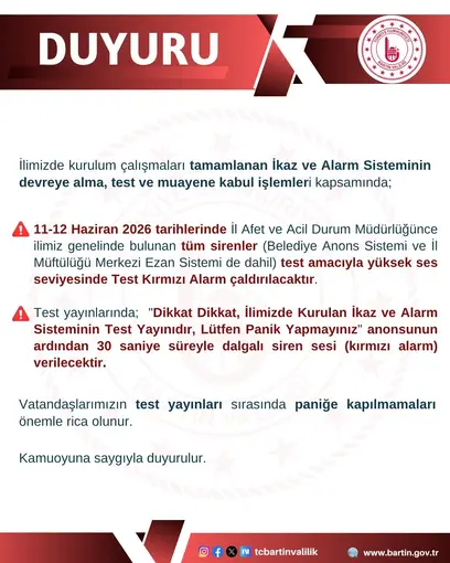 Bartın’da afetler için ikaz ve alarm sistemi kuruldu
