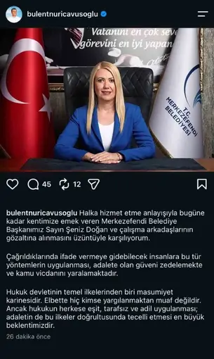 Başkan Çavuşoğlu’ndan Şeniz Doğan’ın gözaltına alınmasına tepki

