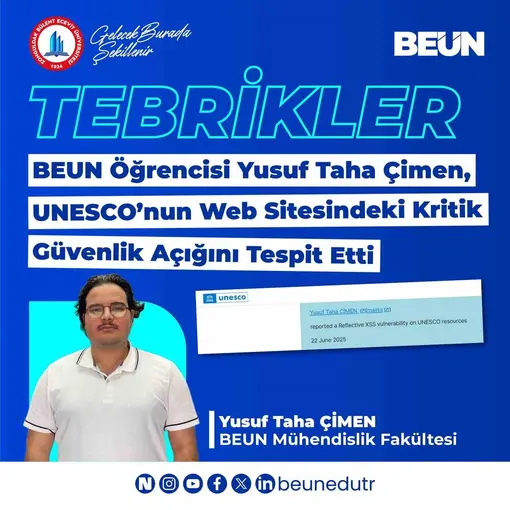 BEUN öğrencisi UNESCO’nun kritik güvenlik açığını tespit etti
