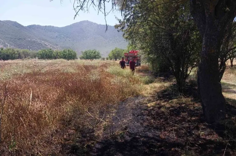 Burdur’da tarlada yangın
