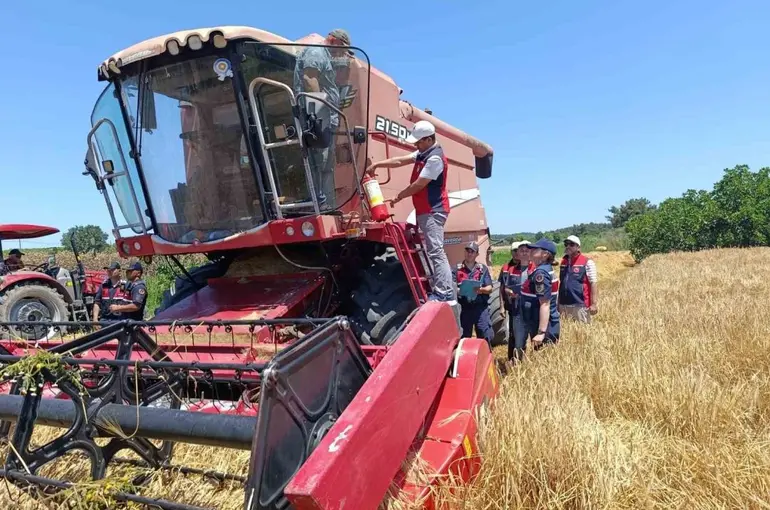 Çanakkale’de orman yangınlarına karşı biçerdöver denetimi yapıldı
