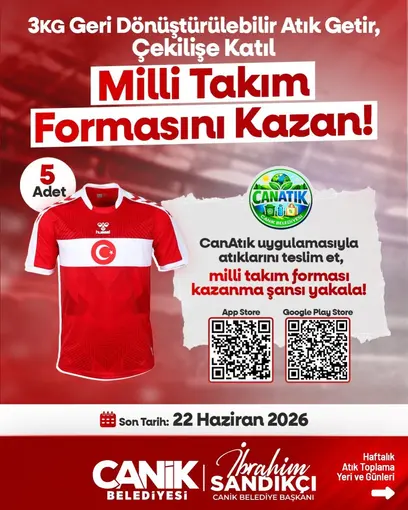 Canik’te atık getirene milli takım forması
