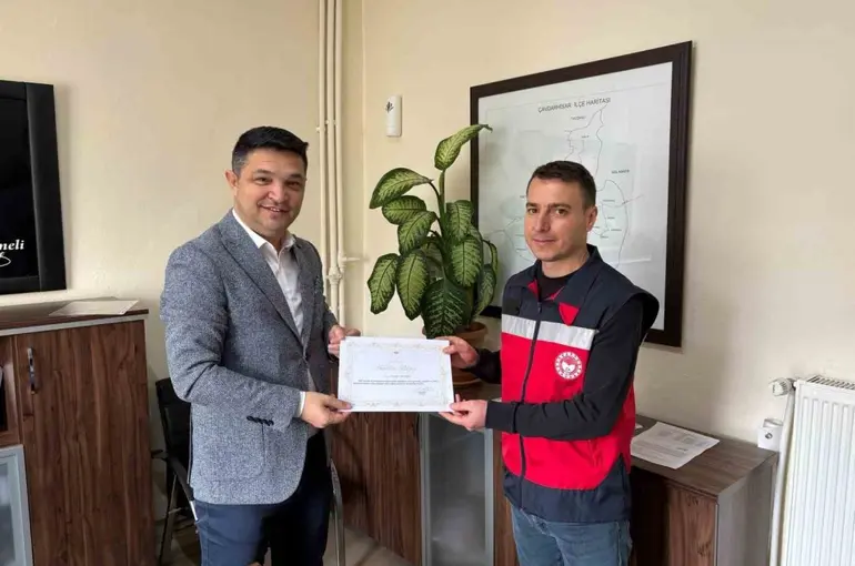 Çavdarhisar’da veteriner hekimlere teşekkür belgesi
