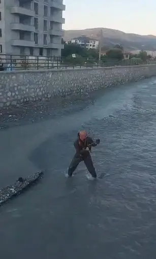 Çaya düşen yavru kediyi Turhal itfaiye ekipleri kurtardı
