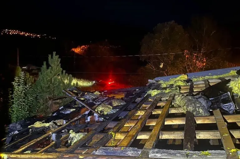 Damlıca köyünde çatı yangını büyümeden söndürüldü
