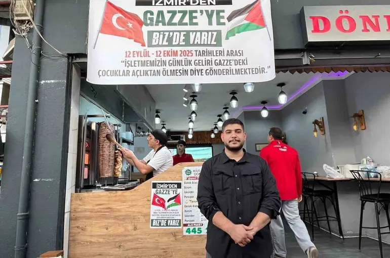 Dönerci bir aylık kazancını Gazze’ye bağışladı
