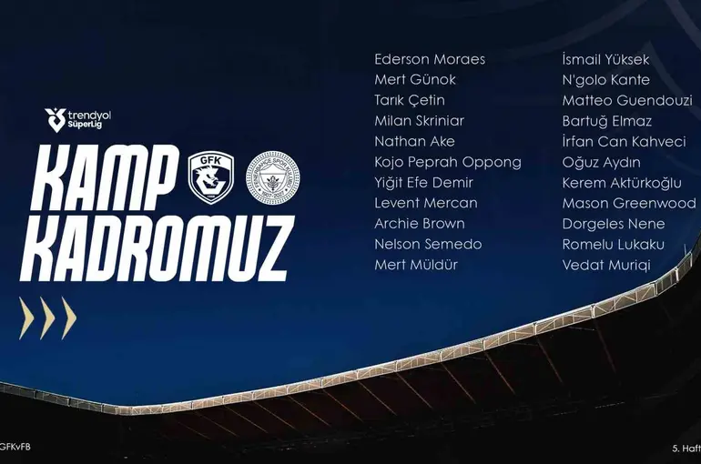 Fenerbahçe’nin Gaziantep FK maçı kamp kadrosu açıklandı
