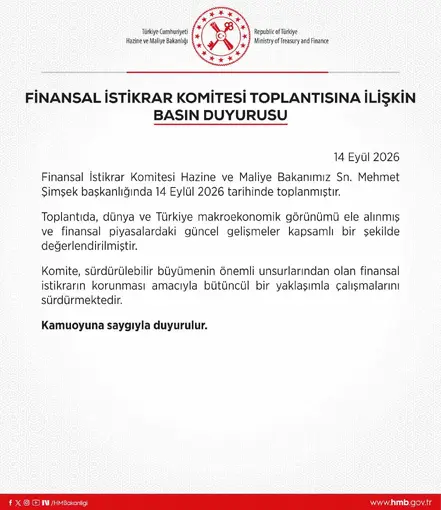 Finansal İstikrar Komitesi toplantısı gerçekleştirildi
