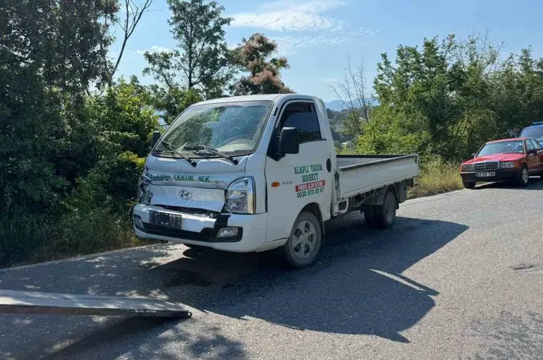 Freni boşalan kamyonet tarım aracına çarptı: 1 yaralı

