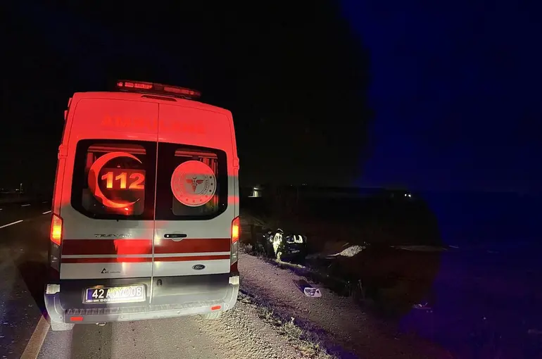 Hafif ticari araç şarampole devrildi: 1 ölü, 3 yaralı