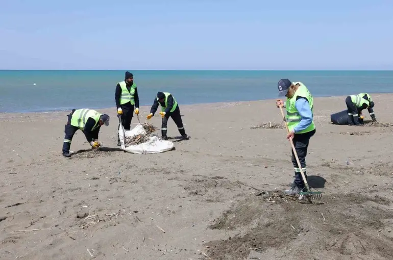 Hatay Büyükşehir Belediyesi, sahillerde temizlik çalışmasını yıl boyu sürdürüyor
