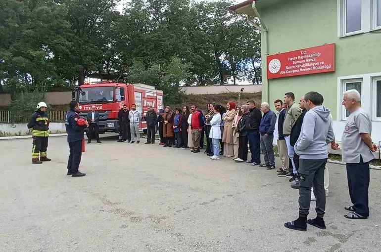 Havza Bakım ve Aile Danışma Merkezinde yangın tatbikatı
