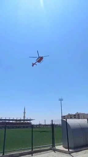 Hipotermi tedavisi gören bebek, ambulans helikopterle Diyarbakır’a sevk edildi
