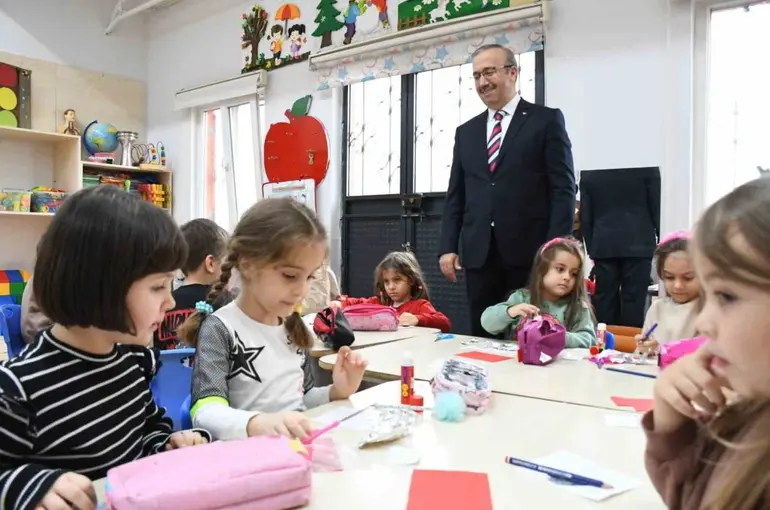 İl Milli Eğitim Müdürü Aydın, miniklere sunulan öğrenme ortamını yerinde inceledi
