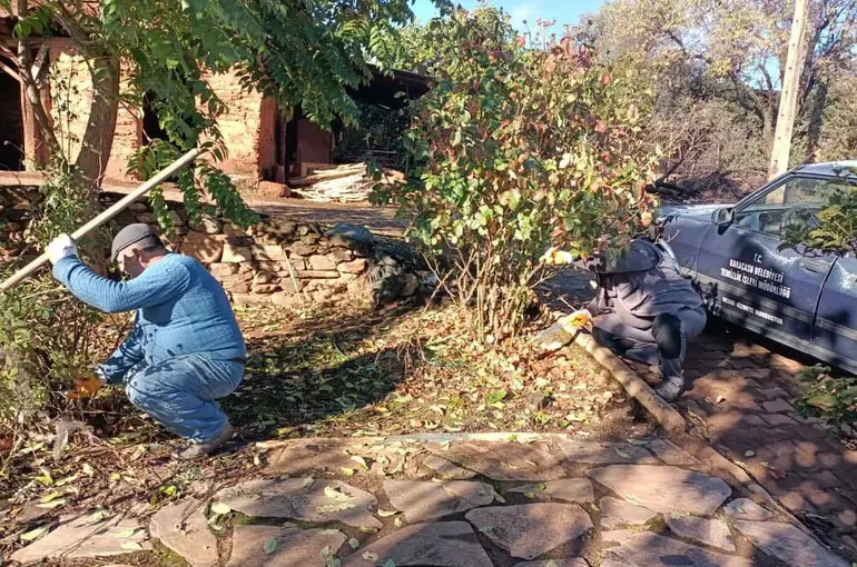 Karacasu’da park ve bahçeler bakıma alındı
