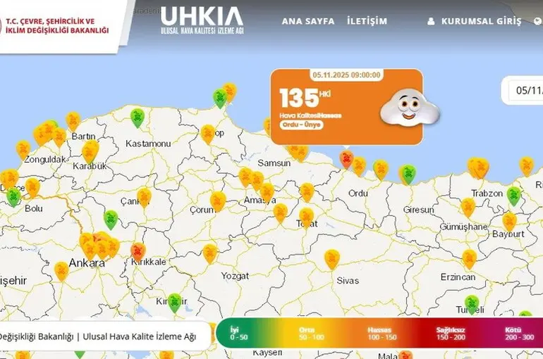 Karadeniz’in en kirli havası Ünye’de ölçüldü
