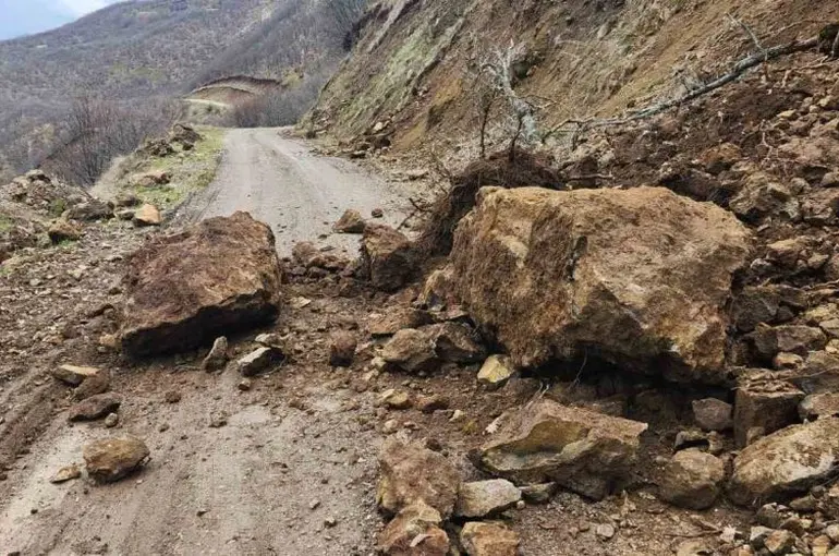 Karakoçan’da toprak kayması
