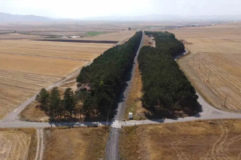 Kars’ta bozkırın ortasındaki vaha havadan görüntülendi
