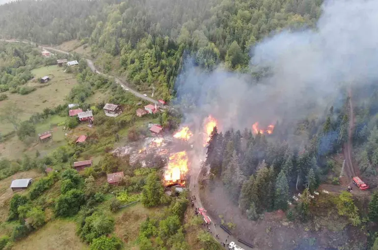 Kastamonu’daki köy yangında 9 ev küle döndü
