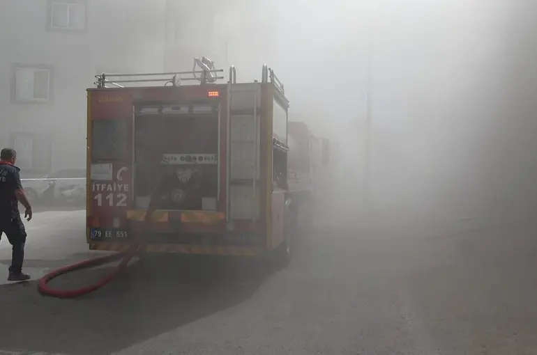 Kilis’te tekstil atölyesinde yangın
