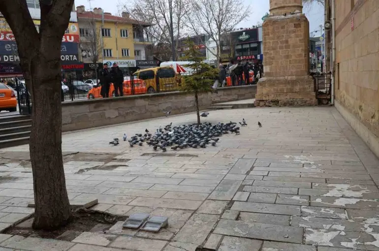 Kırşehir’de tarihi Kapucu Camii güvercinlerin yuvası oldu
