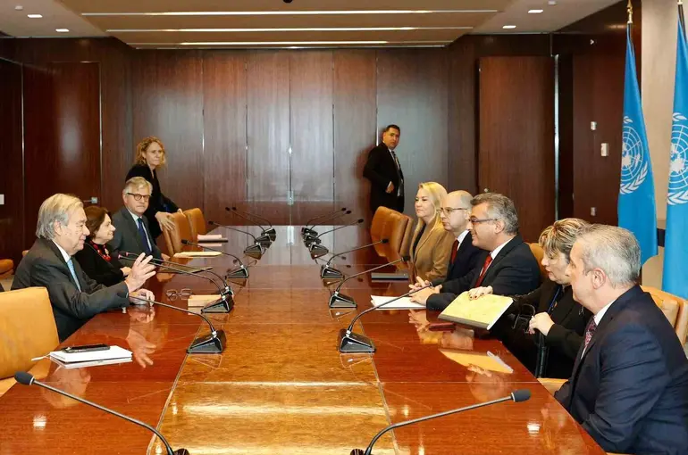 KKTC Cumhurbaşkanı Erhürman, BM Genel Sekreteri Guterres ile bir araya geldi
