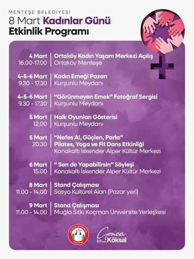 Menteşe Belediyesi’nden kadınlara 8 Mart çağrısı
