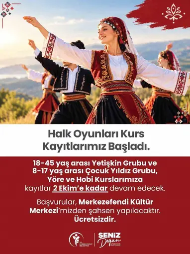 Merkezefendi’de halk oyunları kurs kayıtları başladı
