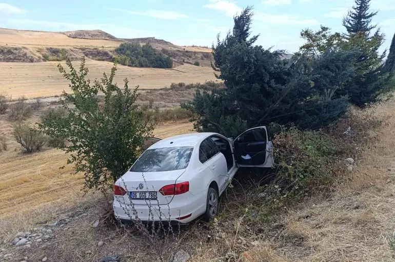 Otomobil şarampole yuvarlandı: 2 yaralı
