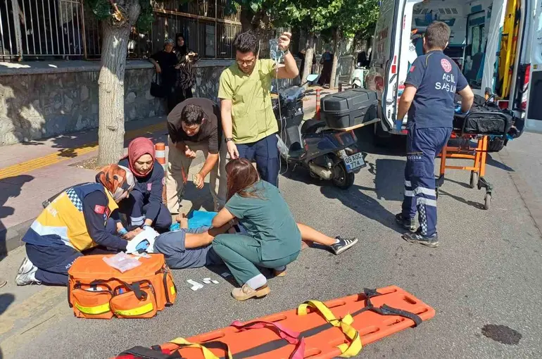 Panik fren kaza getirdi: 1 yaralı

