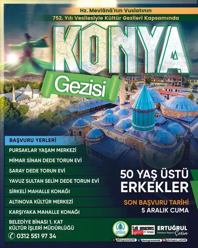 Pursaklar Belediyesi, Şeb-i Arus’un yıl dönümünde 50 yaş üstü erkekleri geziye çıkaracak

