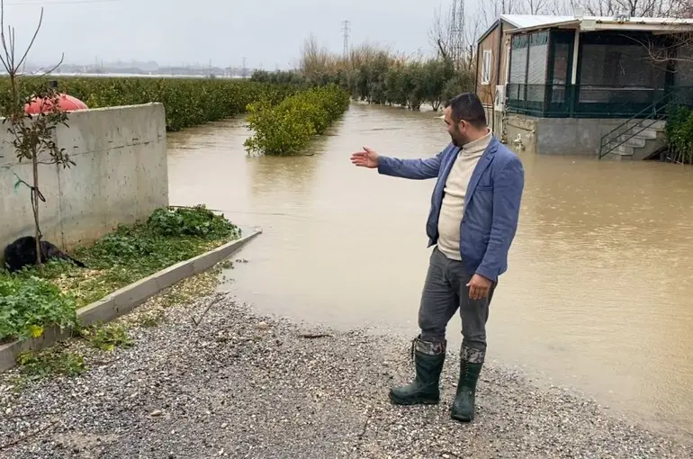 Sağanak sonrası evde mahsur kalan 4 köpek iş makinesiyle kurtarıldı
