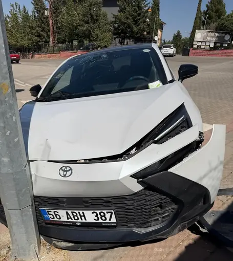 Siirt’te otomobil aydınlatma direğine çarptı
