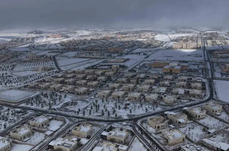 Tarihi Hasankeyf’te kar manzaraları
