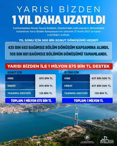 Yarısı Bizden Kampanyası’na 1 yıllık uzatma
